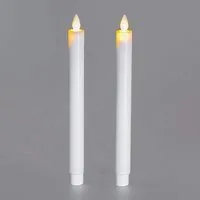 formano LED Dekolicht LED Stabkerzen 2er Set cremeweiß flackernde LED Kerzen mit Timer 24cm, LED fest integriert