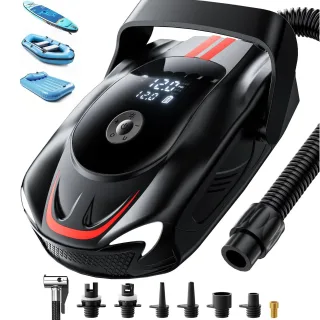 WaveRite 50PSI Paddle Board Pump Electric Portable ISUP Air Pump for Paddleboard with Auto-Off Deflate Function and 12V