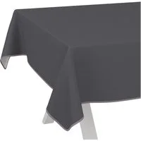ANRO Tischdecke Wachstuchtischdecke abwaschbar UNI auch als Gartentischdecke (Einzelstück 1-tlg), wasserabweisend pflegeleicht Textil-Optik Anthrazit 100x140cm