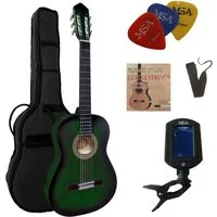 MSA Konzertgitarre C, 4/4 Konzertgitarre im Set, Classic, Nylonsaiten, Tasche, Band, Saiten, 3xPik, Stimmgerät, Lindenholz