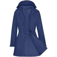 ATLASLAVA Regenjacke Damen Lang Softshelljacke Regenmantel (1-St) Frauen Trenchcoat Windbreaker Leichte Übergangsjacke Mantel