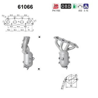 AS Kr?mmerkatalysator Hyundai i20 i30 i40 ix20 ix35 Kia Carens Ceed Rio