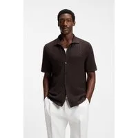 BOSS Kurzarmhemd aus Baumwoll-Strick, Regular Fit, Polokragen