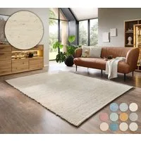 OTTO home Wollteppich Pirker, rechteckig, Höhe: 12 mm, Wendeteppich, meliert, reine Wolle, handgewebt, Scandi, Wohnzimmer