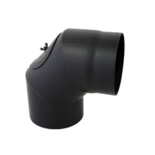 Bertrams Bogen 05SB90-120T 120 x 2 mm, 90Grad, 3-tlg., feststehend, mit Tür, schwarz
