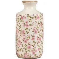 formano Dekovase Vintage Blüten, Höhe: 27cm, Farbe: Weiß, Motiv: Blumen
