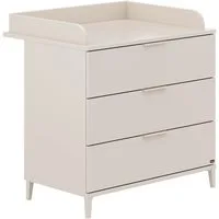 YUNY by PAIDI Wickelkommode SISTER LOU mit abnehmbarem Aufsatz und 3 Schubladen, Kommode in Beige, 95 cm Breite, geprüfte Sicherheit, Soft-Close