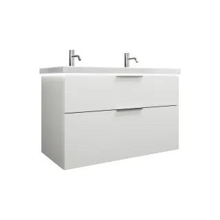 Burgbad Keramik Waschtisch-Set Eqio Weiß Matt/Alpinweiss, SEZB103F6014C0001 SEZB103F6014C0001