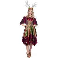 Karneval-Klamotten Feen-Kostüm Damen Waldfee Elfe Damenkostüm hochwertig, Herbstfee Kleid Frauenkostüm Karneval Märchenkostüm