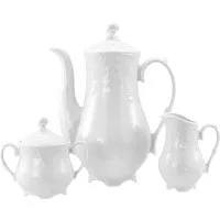 CreaTable Milch- und Zuckerset Rokoko, Kaffeegarnitur 3-tlg. (3-tlg), 1 Personen, Porzellan, Daily Use, Zeitlos