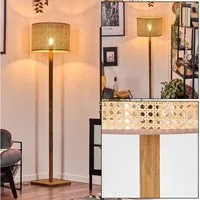 hofstein Stehlampe Boho-Style Stehlampe aus Holz/Wienergeflecht in Natur/Beige, ohne Leuchtmittel