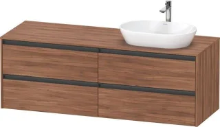 Duravit Ketho.2 Konsolenwaschtischunterbau wandhängend Nussbaum Matt 1600x550x568 mm - K24899R797900 K24899R79790000