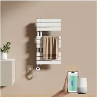 EMKE Elektrischer Badheizkörper WLAN- und App-Steuerung mit intelligentem Thermostat Elektroheizung, Weiß 4 Heizmodi, IPX4, Kindersicherung 400W~1000W
