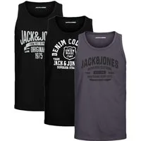 Jack & Jones Tanktop Bequemes Slimfit Shirt mit Printdruck (3er-Pack) mit Print