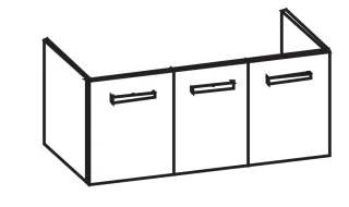 Artiqua 413 Waschtischunterschrank für Citterio 500553 (ehem. 123520) Anthrazit Hochglanz, 413-WU3T- 413-WU3T-K106-7015-51