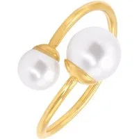 Heideman Fingerring Carlie goldfarben (Ring, 1-tlg., inkl. Geschenkverpackung), Perlenring für Frauen