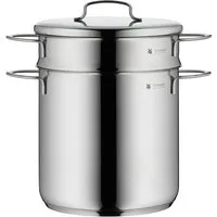 WMF Spaghettitopf Mini Nudeltopf mit Deckel, 18 cm, Cromargan® Edelstahl rostfrei 18/10 (1x Nudeltopf mit Deckel 18 cm (Volumen 3,0l, Höhe 26,5 cm) - optimal für Herdplatten mit Ø 14,5 cm, 1-tlg., 1x Nudeltopf mit Deckel 18 cm - optimal für Herdplatt