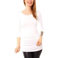 Muse Rundhalsshirt Basic 3/4 Arm Longshirt Skinny Fit 1098