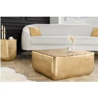 riess-ambiente Couchtisch UNIT 70cm gold (Einzelartikel, 1-St), Wohnzimmer · Metall · eckig · Handarbeit · Hammerschlag Design