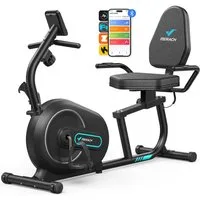 MERACH Liege-Ergometer Liegeergometer für Zuhause mit 8 Widerstandsstufen, Leise & Komfort (Heimtrainer mit App-Konnektivität, Herzfrequenzsensoren, LCD-Digital-Monitor, Ergonomischer Verstellbarer Rückenlehne), Hometrainer für Erwachsene Senioren Ra