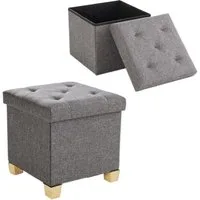 Refined Living Sitzhocker Sitzbank mit Stauraum Schuhbank Spielzeugtruhe Fußhocker Ottomane (Sitzhocker Klappbare Aufbewahrungs-Ottomane Bank Aufbewahrungsbox, 1 St., Organizer Sitztruhe Fußbank mit Deckel Aus MDF-Platte und Leinenstoff), für Flur, W