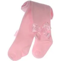 La Bortini Strumpfhose Schöne Strumpfhose in Rosa mit Schleifchen für Babys und Kinder elastisch, weich, 44 50 56 62 68 74 80 86 92 98 104 110 116