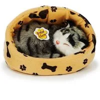 Teddys Rothenburg Kuscheltier Katze im Korb grau 16 cm Stofftier Plüschkatze (Plüschkatze, Stofftier, Kätzchen, Stoffkätzchen, Plüschkätzchen)