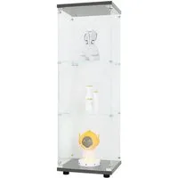 FUROKOY Glasvitrine Standvitrine, Modern Glas Vitrinenschrank (3 Lagen Glasvitrine mit 1 Glastür, Sammlervitrine, für Sammlerstücke Bücher Wein)