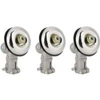 Trade-Shop Motorsensenmesser Getriebekopf 3x passend für Motorsense Freischneider mit 26mm Rohr (3-St), Gewinde: M10 x 1,25 (links), Ausführung: 7-Zahn Antriebswelle