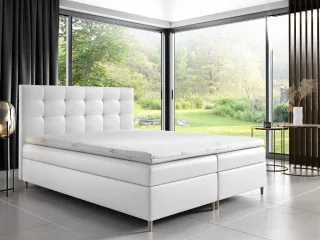 Boxspringbett Schlafzimmerbett ARVID 200x200cm Kunstleder Weiss