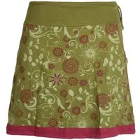 Vishes A-Linien-Rock Lagenlook Blumen-Rock mit Mandalas Tribals Druck Cacheur, Goa, Hippie, Boho Style