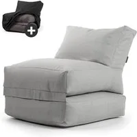 mokebo Sitzsack Der Summerdream (mit Schutzhülle), Made in Germany, Bean Bag Outdoor, Sitzsack, Gartenliege in Lichtgrau
