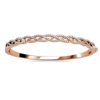 Geflochtene Armbänder - Roségold und Kristall