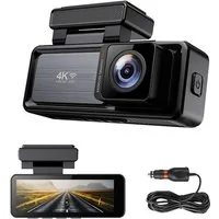 Tekoo Dashcam 4K Ultra HD mit WiFi & App, 140° Weitwinkel, G-Sensor, IPS Dashcam (4K Ultra HD, WLAN (WiFi), 1x Dashcam, 1x Halterung, 1x KFZ-Ladegerät, 1x Anleitung, WDR-Technologie, Integrieertes WiFi, App-Steuerung, F1.6 Blende)