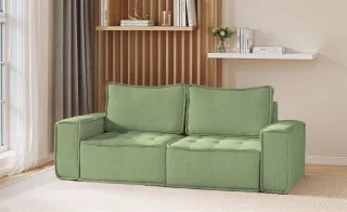 Sofa Modulsofa 2-teilig SANDE 2-Sitzer Stoff Alpine Hellgrün