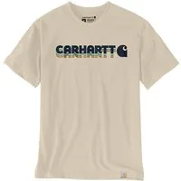 Carhartt Print-Shirt Carhartt Herren T-Shirt Irvine Layered Logo Oat Milk 107318