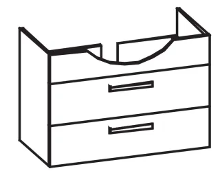Artiqua 413 Waschtischunterschrank für Felino 124100 Stahlgrau, 413-WU2L-K31-7142-88 413-WU2L-K31-7142-88