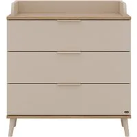 YUNY by PAIDI Wickelkommode HAZEL in Beige, 3 Schubladen mit Soft-Close, inkl. Wickelaufsatz, 95 cm Breite, Kommode mit abnehmbarem Aufsatz, geprüfte Sicherheit