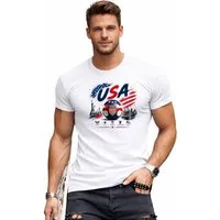 RMK T-Shirt Herren Shirt Rundhals Basic Fußball USA 100% Baumwolle