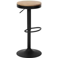 CLP Barhocker Barhocker Pitas, Höhenverstellbar und Drehbar mit Holz-Sitzfläche