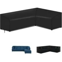 Sunicol Gartenmöbel-Schutzhülle L-Form Wasserdicht Oxford Gewebe Abdeckung Gartenmöbel Schutzhülle, Outdoor Couch Ecklounge Abdeckung Loungemöbel