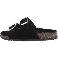 Ital-Design Damen Komfort Sandale mit Schnallen für Freizeit und Alltag Pantolette (79389763) Flach Pantoletten in Schwarz