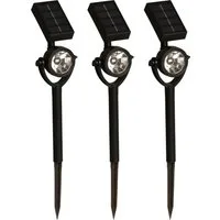 Luxform Gartenstrahler Solar-Erdspießleuchte - Zamora - 3 Stück - LED, LED fest integriert, Solarbetrieben