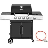 Royal Gourmet Gasgrill 4+1 Brenner Grillwagen mit Seitenbenner, automatischer Zündung, mit 14,5 kW Camping Gasgrill