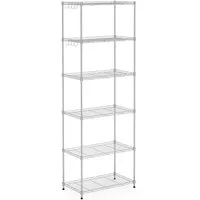 Mondeer Regal Aufbewahrungsregal, 6-Stufiges, 160cm, mit 8-Haken, bis 100kg