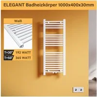 SONNI Badheizkörper Handtuchtrockner Handtuchwärmer Mittelanschluss, Weiß, mit/ohne Thermostat