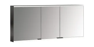 emco LED-Lichtspiegelschrank prime 2 Facelift schwarzAufputz, 1400 mm, 3-türig, IP 20 Rückwand versp 949713549