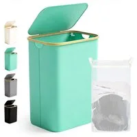 Ribelli Wäschekorb Wäschekorb mit Deckel und Herausnehmbar Wäschesack, Wäschetonne Schmal für Waschküche, Bad, Schlafzimmer, 85L