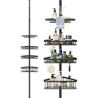 Dripex Duschregal Teleskop Duschregal ohne Bohren Teleskopregal mit 4 Duschkorb