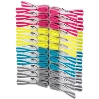 WENKO Wäscheklammern Wäscheklammern-Set 24-teilig ARROW, Mehrfarbig, Kunststoff, Metall